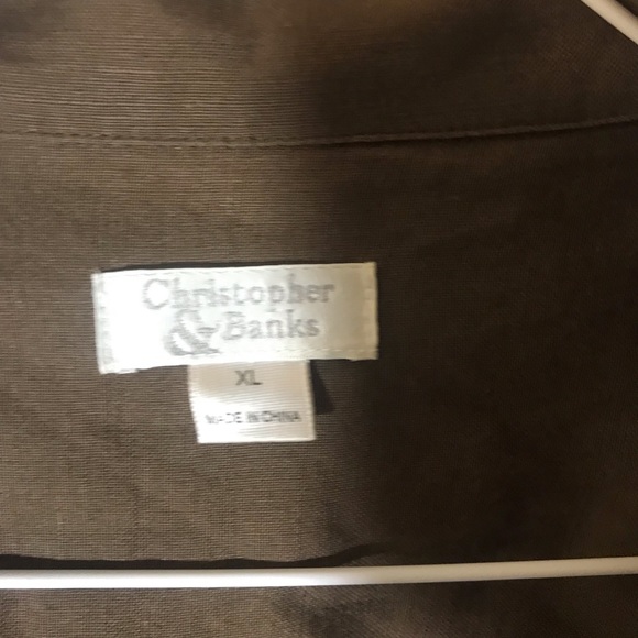 Christopher & Banks jacket size xl linen rayon brown office core busines… - Picture 4 of 10